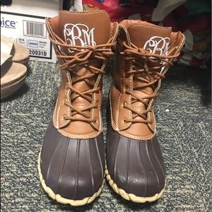 Offbrand monogrammed duck boots